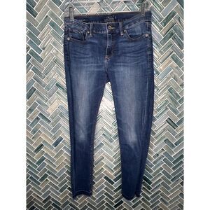 WOMENS LUCKY BRAND BROOKE CAPRI SKINNY JEANS MD WASH STRETCH SIZE 4 / 27 RAW HEM